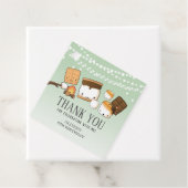 Étiquettes Cadeau Cute S'mores Smore Anniversaire Merci Vert (En situation)