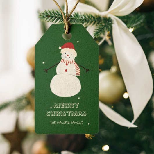 Étiquettes-cadeau Cute Snowman | Conception de Noël fantastique