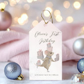 Étiquettes-cadeau Cute souris avec cadeaux de Noël