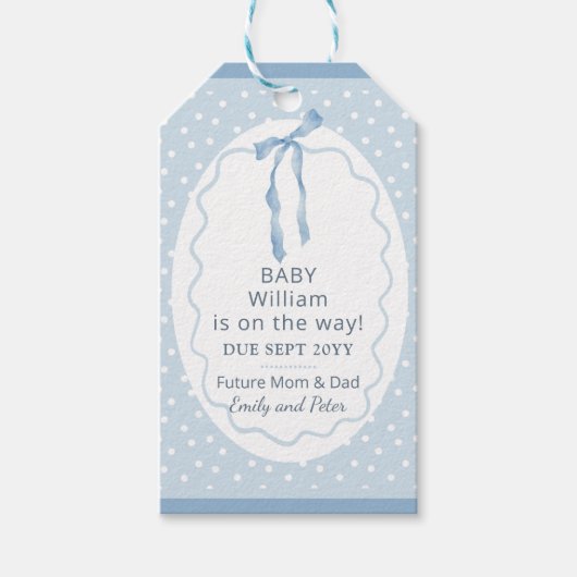 Étiquettes-cadeau Cute Surprise Pregnancy Announcement Personalized (Devant)