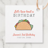 Étiquettes Cadeau Cute Taco Bout A Birthday Mexican Fiesta (Dos)