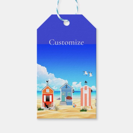 Étiquettes-cadeau Cute Tiny Beach Shacks Thunder_Cove (Devant)