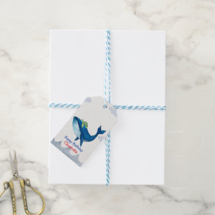 Étiquettes-cadeau Cute tortue Baleine course océan Anniversaire fête