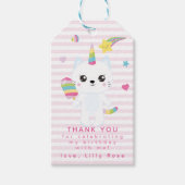 Étiquettes-cadeau Cute Unicorn Chat - Merci d'anniversaire pour enfa (Devant)