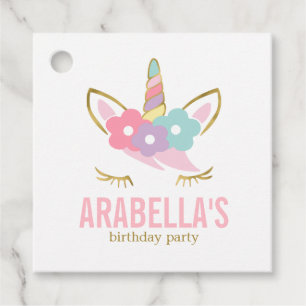Étiquettes Cadeau Cute Unicorn Filles Anniversaire