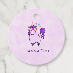 Étiquettes Cadeau Cute Unicorne dans le Merci de lunettes en forme d