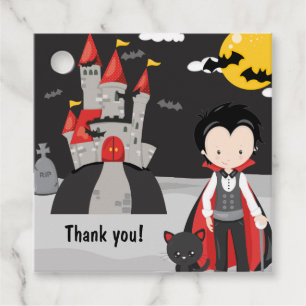 Étiquettes Cadeau Cute Vampire Garçon Halloween Enfants Anniversaire