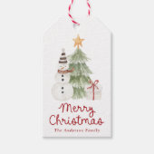 Étiquettes-cadeau Cute Watercolor Illustrations Merry Christmas (Devant)