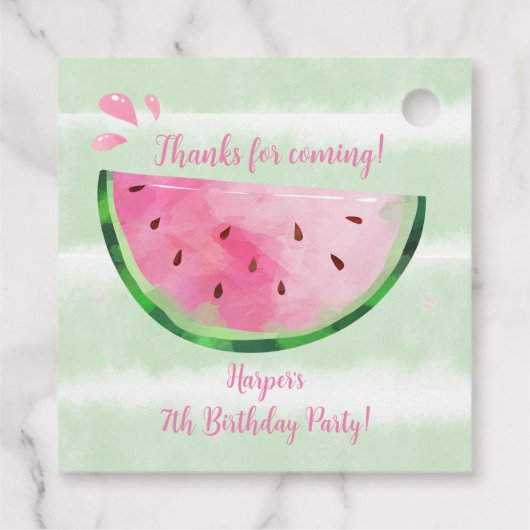 Étiquettes Cadeau Cute Watermelon fête d'anniversaire (Dos)