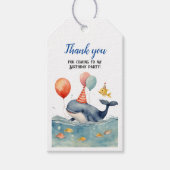 Étiquettes-cadeau Cute Whale Nautical Boys Anniversaire Merci (Devant)