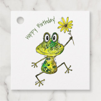Étiquettes Cadeau Cute Whimsical Happy Frog