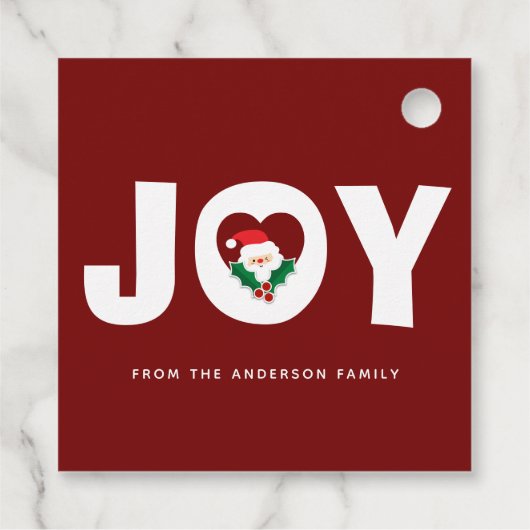 Étiquettes Cadeau Cute Whimsical Père Noël & Holly Berries Noël Joie (Dos)