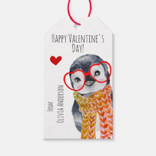 Étiquettes-cadeau Cute Whimsy Baby Penguin Enfants Ami Valentines