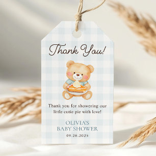 Étiquettes-cadeau Cutie Pie Bleu Automne Ours Garçon Baby shower Fav