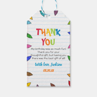 Étiquettes-cadeau Cuties Crayon Art Papier Coloré Fête Anniversaire