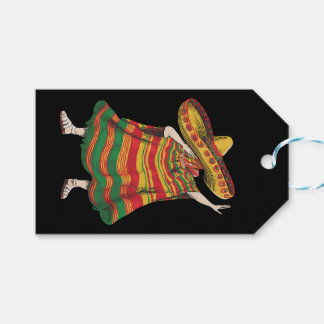 Étiquettes-cadeau Dabbing Mexican Poncho Cinco De Mayo Fiesta Party