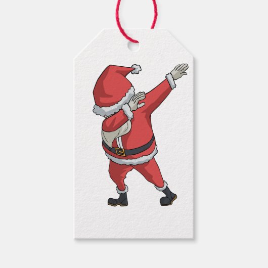 Étiquettes-cadeau Dabbing Santa Clause Cadeau de Noël (Devant)