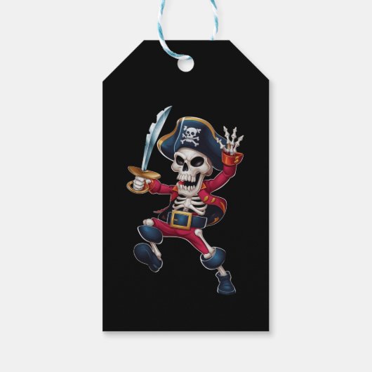 Étiquettes-cadeau Dabbing Skeleton Pirate Halloween Jolly roger pour (Dos)
