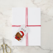 Étiquettes-cadeau Dachshund à poils longs Père Noël mignon chien Noë (Avec de la ficelle)