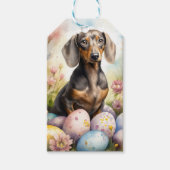 Étiquettes-cadeau Dachshund aux oeufs de Pâques (Devant)