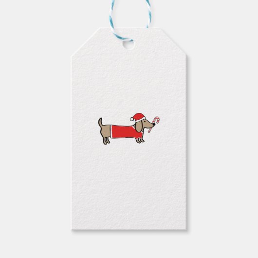 Étiquettes-cadeau Dachshund de Noël (Devant)