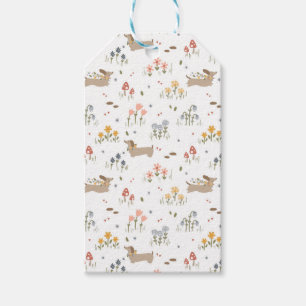 Étiquettes-cadeau Dachshund Lover Weiner Chien Saucisse Chien Fleur