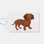 Étiquettes-cadeau Dachshund Merci de chien chiot Brown (Dos Horizontal)