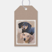 Étiquettes-cadeau Dachshund (Smooth) Peinture - Art Chien original (Dos)