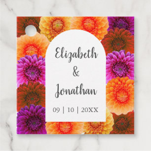 Étiquettes Cadeau Dahlia Mariage d'automne