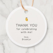 Étiquettes Cadeau Dainty Lemon Merci d'anniversaire (Devant)