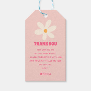Étiquettes-cadeau Daisies d'été Merci de fête Anniversaire de enfant