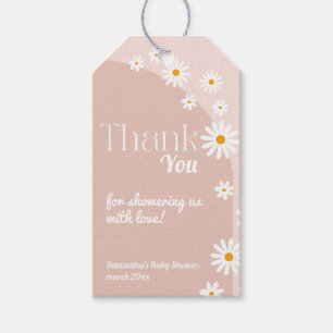 Étiquettes-cadeau Daisy Baby in florom Boho Girl Baby shower Merci