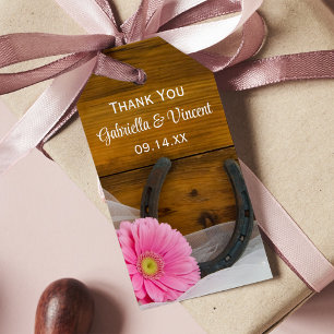 Étiquettes-cadeau Daisy Horseshoe Country Western Wedding Favor Tags
