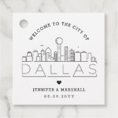 Étiquettes Cadeau Dallas, Texas Skyline | Accueil Mariage (Devant)