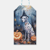 Étiquettes-cadeau Dalmation d'Halloween avec effroi Citrouille (Devant)