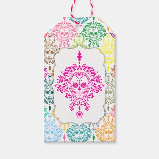 Étiquettes-cadeau Damas mortes - Tags Cadeaux Sugar personnalisés (Devant)