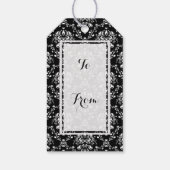 Étiquettes-cadeau Damas noir et blanc (Dos)