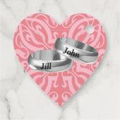 Étiquettes Cadeau damas rose personnalisable (Dos)