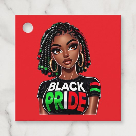 Étiquettes Cadeau Dame de Black Pride (Devant)