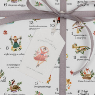 Étiquettes-cadeau Dames dansant   12 Jours de Noël