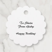 Étiquettes Cadeau Dames éditables ayant un sac à thé (Dos)