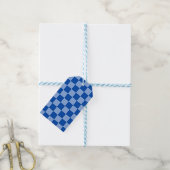 Étiquettes-cadeau Damier Bleu de Cobalt (Avec de laficelle)