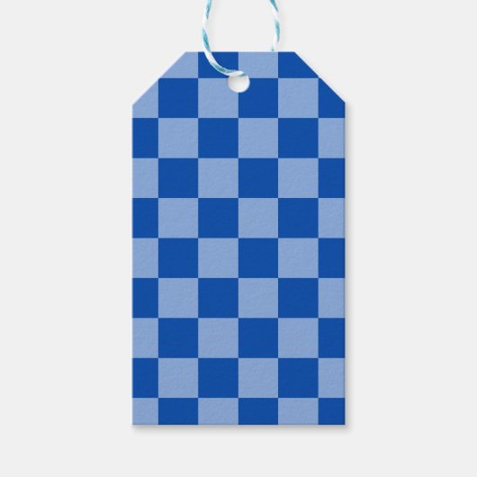 Étiquettes-cadeau Damier Bleu de Cobalt (Devant)