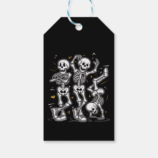 Étiquettes-cadeau Dancing Skeletons Dance Challenge Halloween (Dos)