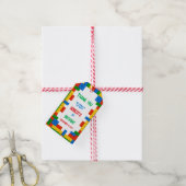 Étiquettes cadeau d'anniversaire Blocs de construc (Avec de la ficelle)
