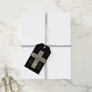Étiquettes-cadeau Dans la mémoire affectueuse ou votre croix d'or