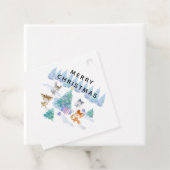 Étiquettes Cadeau Danse Animaux de forêt Noël Aquarelle (En situation)