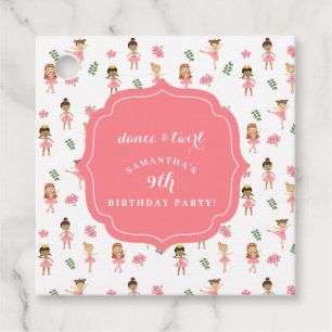 Étiquettes Cadeau Danse de ballet & Twirl Ballerina rose Anniversair