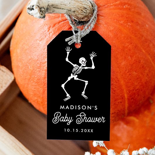 Étiquettes-cadeau Danser éffrayante Skeleton Baby shower Favoriser