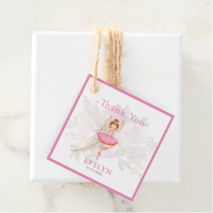 Étiquettes Cadeau Danseuse Bellerina Ballet floral rose Anniversai